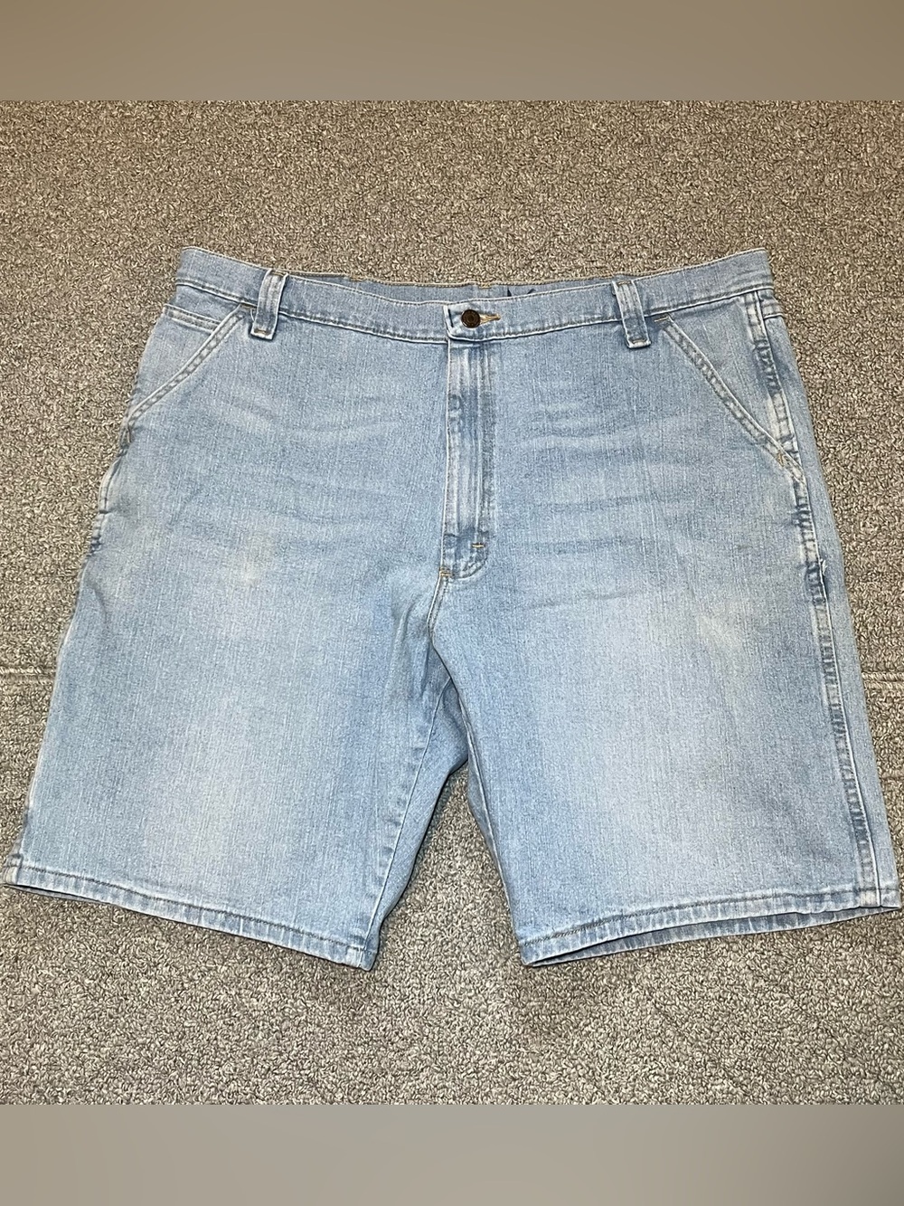 Vintage Wrangler Denim Carpenter Shorts Mens Size 40 Blue Y2K